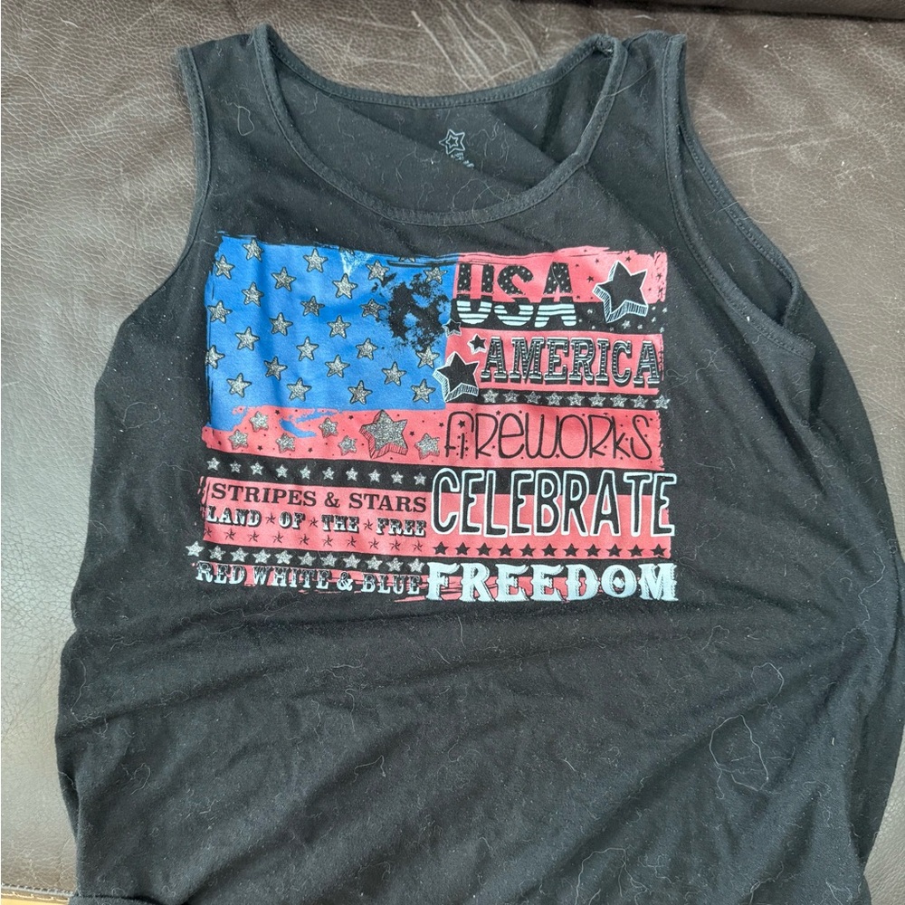 Black USA Graphic Muscle Tee